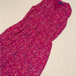 Apt. 9 Fuchsia Sleeveless Dress with Multicolor Confetti Print